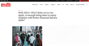 With HECS-HELP debts set to rise again, is enough being done to equip students with better financial literacy skills? Article screenshot